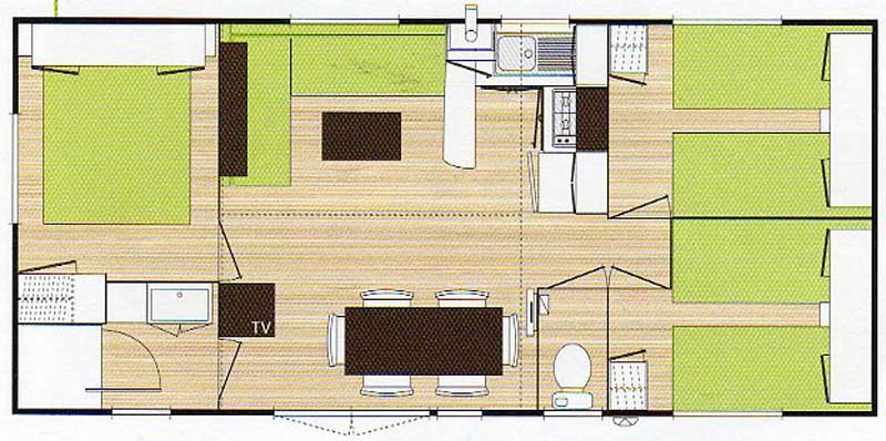 Plan du mobil-home 3 chambres